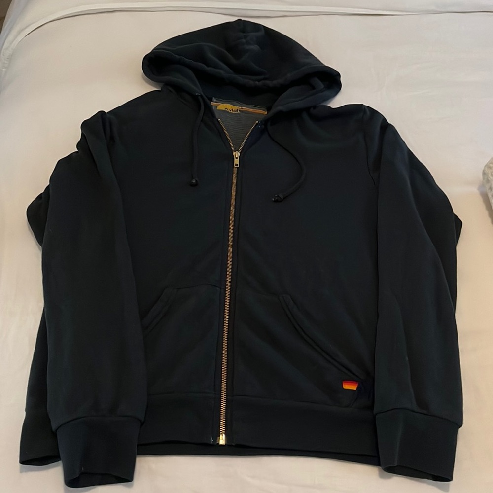 Aviator Nation Unisex Lightning Bolt Zip-Up Hoodie